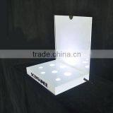 White Color Acrylic Cosmetic Displays, Make up Display Stand With Light thumbnail-2