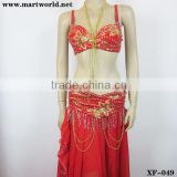high quality red bra and panty with beads and rhinestone(XF-049)