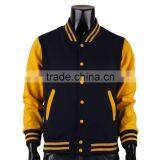 Custom Made Varsity Jacket, Letterman Style College Jacket Black/Yellow Full Buttons thumbnail-1