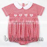 Cute heart hand smocked boy bubble for Valentine