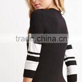 Stripe of Cultivate One's Morality Knitting 7 Minutes of Sleeve Dress thumbnail-1