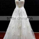 New Beading Lace Appliques Tulle Drapping Belt With Beading Trim Sweetheart Wedding Dress thumbnail-1