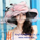 Summer Ladies Elegant Organza Hats with Big Brim
