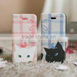 Cuite Cat Couple Diary Case Cover for Cell Phone Pink, Blue Cartoon Mobile Phone Cover thumbnail-1