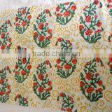 RTC-46 FLOWER Printed Hand Block Printed Fabric 100% Cotton Natural Fabric Manufacturer Jaipur