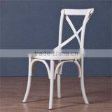 Oak Wood French Style Antique Stacking Cross Back Wedding Dining Chair thumbnail-1