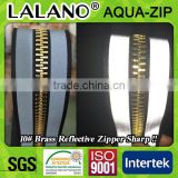 TPU wholesale clothing with brass reflective zipper