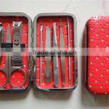 MRT-038 8pcs PU bag with stainless steel manicure pedicure set kit tool