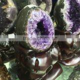 Natural Amethyst Geode Dragon Egg Crystal Geode For Sale