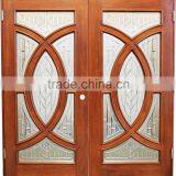 Wooden Double Safety Door Design With Grill Door for Customized thumbnail-1