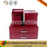 Textured paper storage box customized Office Stationery luxury desk accessories