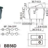 Double Pole Small Pin Mini Rocker Switch T120,rocker Switch Used in Desk USB Mini Fan thumbnail-3