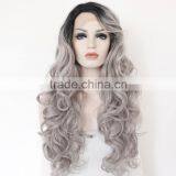 Ombre Silver Grey Body Wave Synthetic Wig Long Natural Wigs N505 thumbnail-1