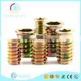 Odm Good Quality Zinc Alloy Colorful Furniture Wood Insert Nut thumbnail-2