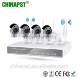 Factory Wifi bullet camera 4ch 960P wifi nvr kit hd cctv security system PST-WIPK04BH