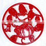 Oval Cast Iron Cooking Trivet With Teapot Shape