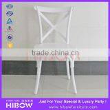 Stackable Resin Monoblock Solid White Cross Back Chair H011 thumbnail-3