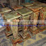 NATURAL MULTI GREEN ONYX PEDESTALS thumbnail-6