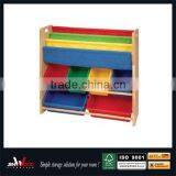 Double Funtion Design With Book Rack Colorful Kids Toy Boxes thumbnail-1