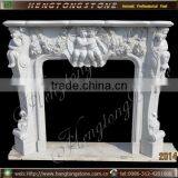 White Marble Fireplace Surround With Angel Statue thumbnail-1