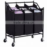 VIVINATURE Heavy Duty 3Bag Laundry Sorter Cart With Chrome Plating Process thumbnail-6