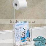 Bathroom Metal Paper Towel Holder And Newspaper or Magazine Rack thumbnail-3