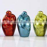 Happy Colorful Plated Small Laughing Buddha Figurine thumbnail-2