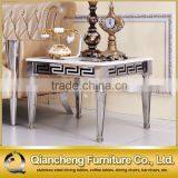 High Quality Mirrored Metal Feet Marble Top Side Table thumbnail-1