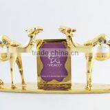 24K Gold Plated Two Camel With Photo Frame With Swarovski Crystals thumbnail-1