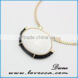 14K Gold Round Druzy Necklace Gemstone Pendant Necklace thumbnail-2