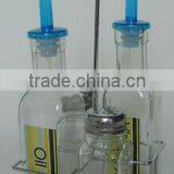 Clear Square Glass Spice & Oil Container Set With Frame thumbnail-1