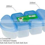 4pcs mini container food storage plastic box