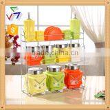 Ceramic Storage Jar With Metal Stand thumbnail-1