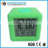 Cube Shaped Silicone Time Clock, Digital Table Clock, Anti-broken Alarm Clock thumbnail-3