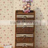 Shabby Chic Wooden Sotorage Wicker Caninet With 5 Drawers thumbnail-2