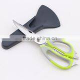 Green Handle Stainless Steel Blade Magnetic Kitchen Scissors With Cover thumbnail-1
