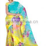 Georgette Printed Saree With Blouse thumbnail-1
