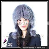 CX-C-114 Wholesale 2016 Good Quality Windproof In Stock Silver Fox Fur Hat thumbnail-1