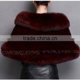 CX-B-M-05G Ladies' Genuine Mink Vintage Elegant Ladies Fur Cape Shawl For Party thumbnail-5