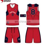China Custom Sublimation Color Blue Red Yellow Basketball Jersey Uniforms Design thumbnail-2