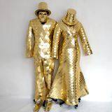 Golden Silver Colorful Disco Ball Mirror Man Dress Suit Costume for Stage Performance thumbnail-2