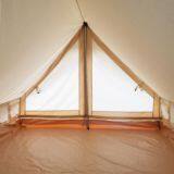Double Layer Fly Sheet Lodge Cottage Tent 2-4 Man Tents China Wall Tent Supplier Canvas Bell Tent thumbnail-2