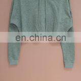 Women Causal Plain Loose 2 Pieces Drawstring Jogger Sweatpants Crop Hoodie Set thumbnail-1