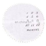 Brand New Baby Monthly Milestone Blanket With Felt Headband Wreath Pom Pom Ball Thick Flannel Fleece Round Rug Balnket thumbnail-6