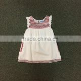 2015 wholesale high quality plain cotton dress sleeveless shirts kids garment for Lovelybaby