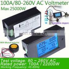 Digital Voltmeter Ammeter AC80-260V /100A Voltage Current Power Energy Meter LCD Voltage Current Meter thumbnail-4