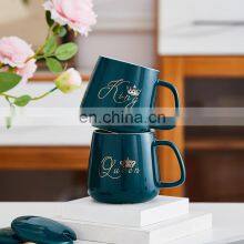 220V Custom Logo Emerald Reusable Luxury Ceramic Coffee Cups Mugs Manufacturer Gift Box Set With Water Heater thumbnail-4
