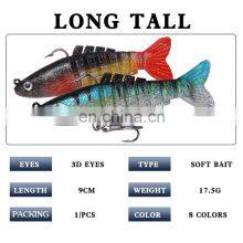 Amazon 8-section Multi Jointed 9cm 17.5g Soft Plastic Jointed Fishing Lure for Freshwater Saltwater Fishing thumbnail-3