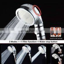 Best Tiktok Stainless Steel Water Saving Mineral Power Stone Filter High Pressure Rain Shower Head Handheld Shower thumbnail-2