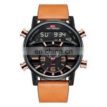 KAT-Wach 1819 Men Digital+Quartz Watch Waterproof 50M Male Luxury Brand Leather Military Multifunction Watch thumbnail-1